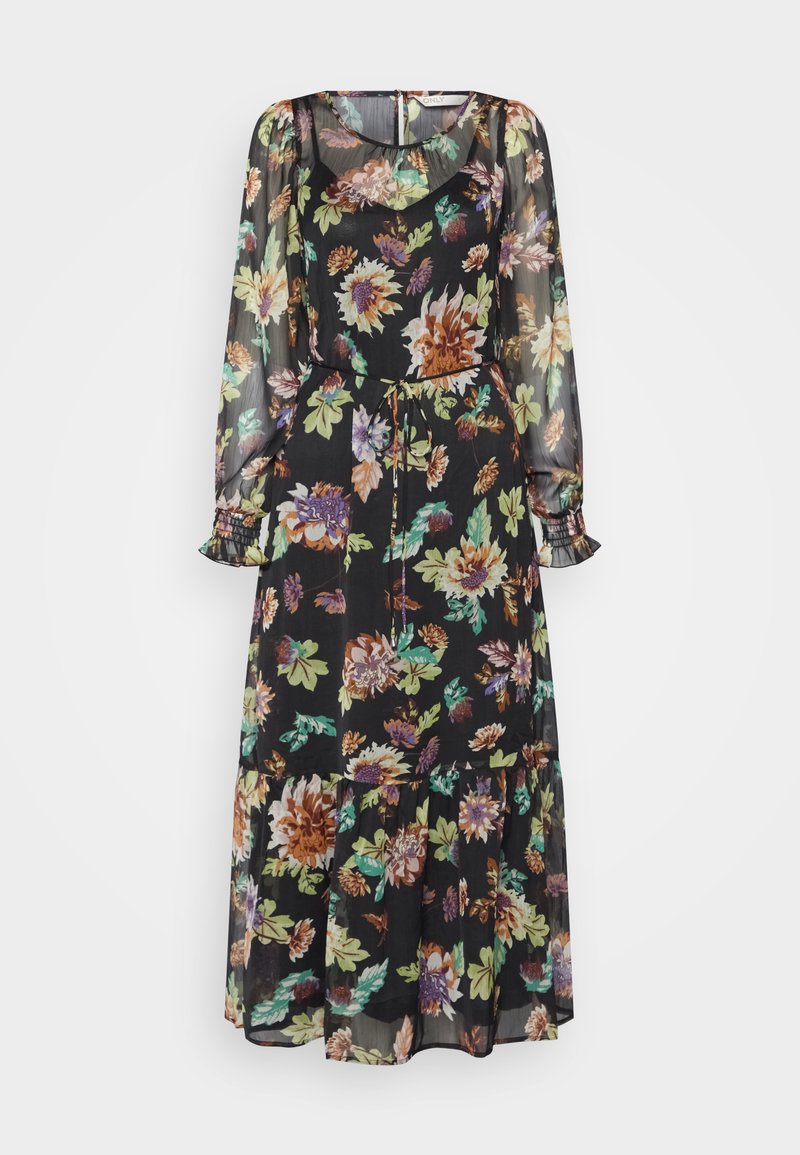 ONLY Tall ONLJAMILA MIDI DRESS - Φόρεμα ημέρας - black/new blossom
