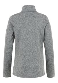 Grijze, lange mouwen pullover van een gestructureerde stof met een staande kraag, met een gladde afwerking en zonder zichtbare sluitingen.