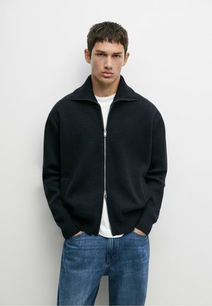 Massimo Dutti, Cardigan - mottled dark blue