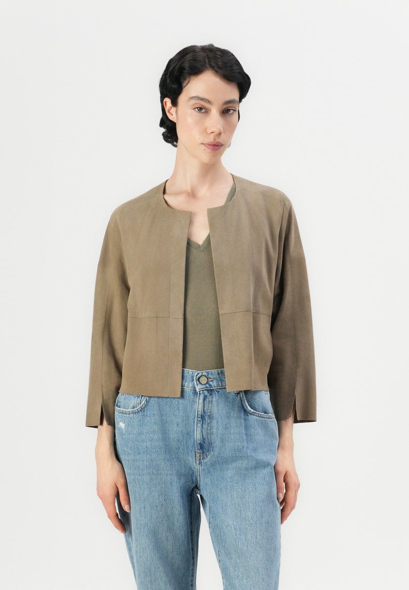 RIANI Leren jas bruin