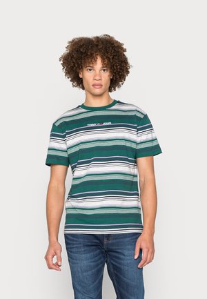 STRIPE LINEAR LOGO TEE - T-shirt imprimé - rural green stripe