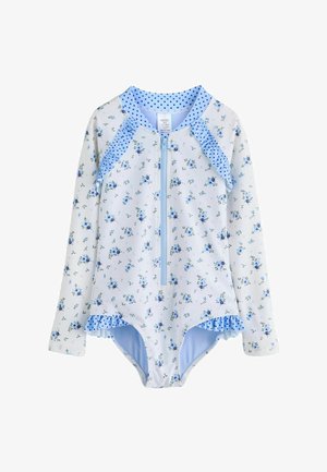 Next, REGULAR FIT - LONG SLEEVED - Ujumistrikoo - blue white floral polka dot