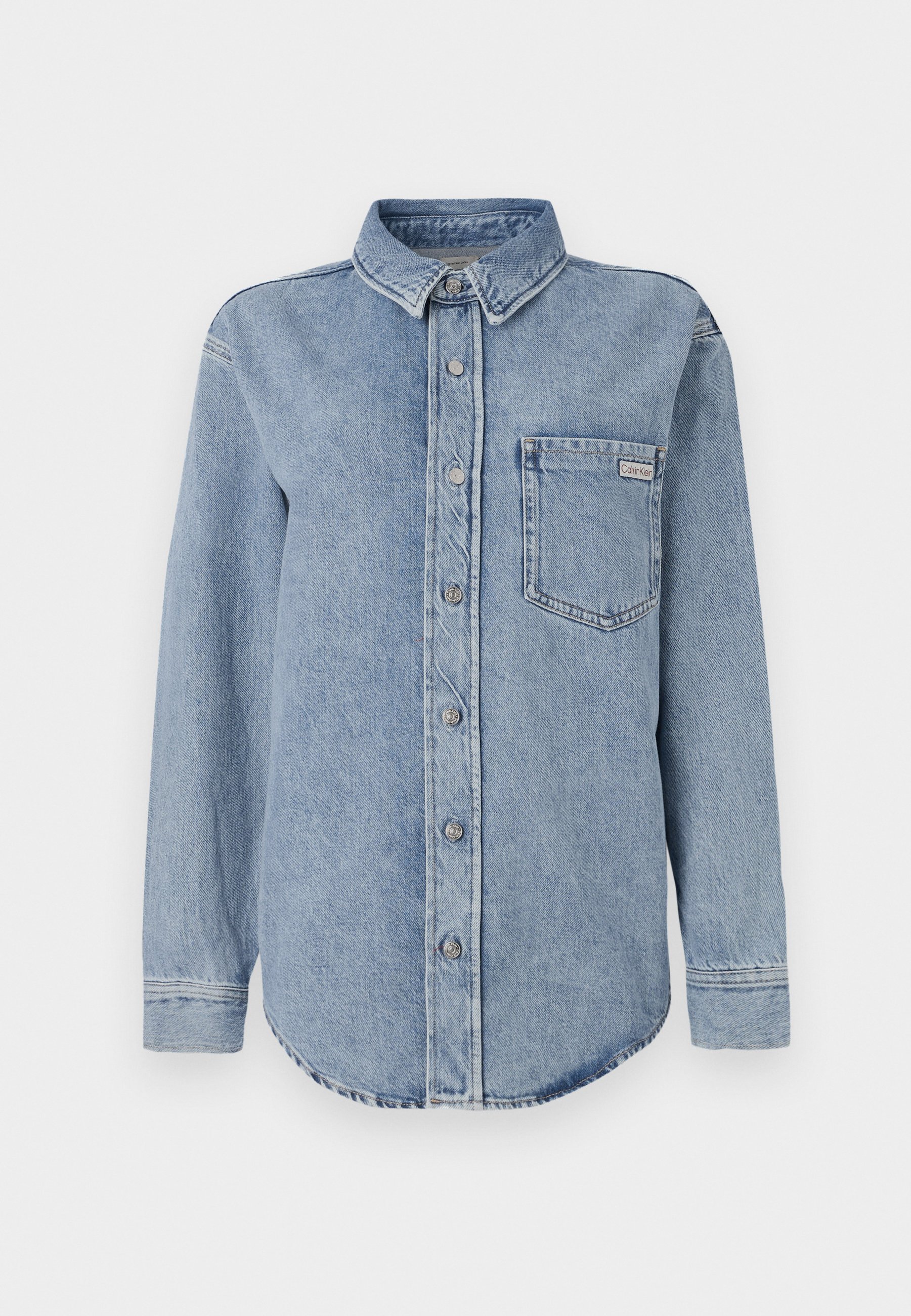 売れ筋商品|||カルバンクライン シャツ レディース トップス DAD SHIRT - Button-down blouse - denim light Calvin Klein Jeans DAD SHIRT - Button-down blouse - denim