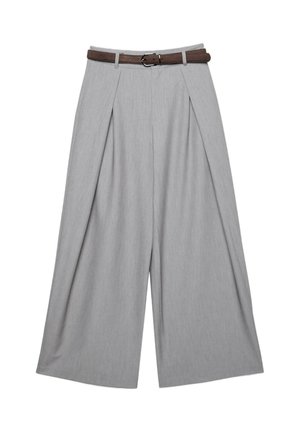 Stradivarius, MAXI-DART TROUSERS WITH BELT - Stoffhose - light grey