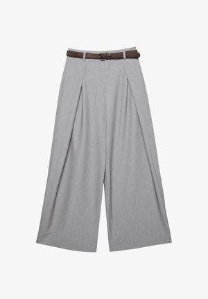Stradivarius, MAXI-DART TROUSERS WITH BELT - Stoffhose - light grey