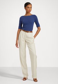 Lauren Ralph Lauren STRETCH COTTON BOATNECK TEE - T-shirt basic - indigo sail