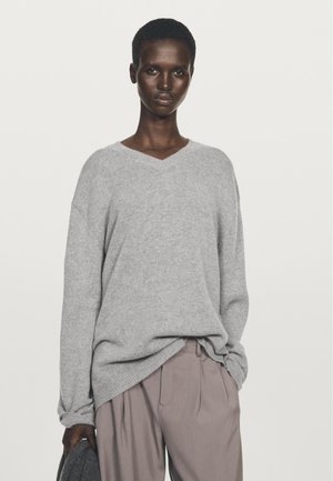 Massimo Dutti V-NECK - Svetr - grey