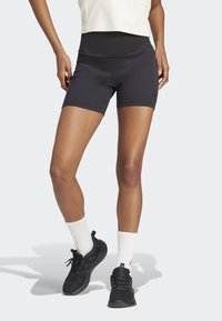 LOUNGE RIBBED HIGH-WAIST BIKE - Leggings - black