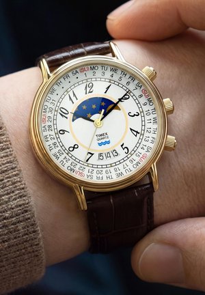 Timex, TIMEX 1990 MOON PHASE REISSUE - Ure - brown