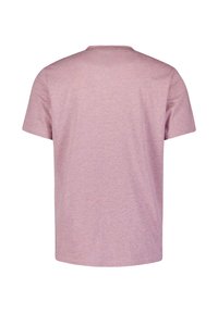 Korte mouwen t-shirt in lichtroze gemêleerd stof met een ronde hals, met een relaxte pasvorm en een gladde textuur. Geen zichtbare graphics of accenten.
