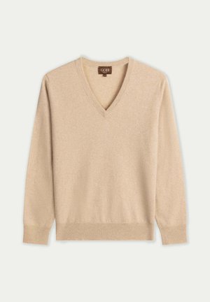 GOBI Cashmere, ESSENTIAL V-NECK - Jumper - beige