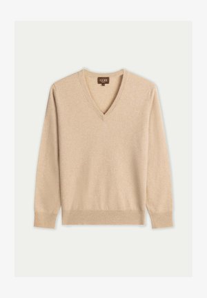 GOBI Cashmere, ESSENTIAL V-NECK - Jumper - beige