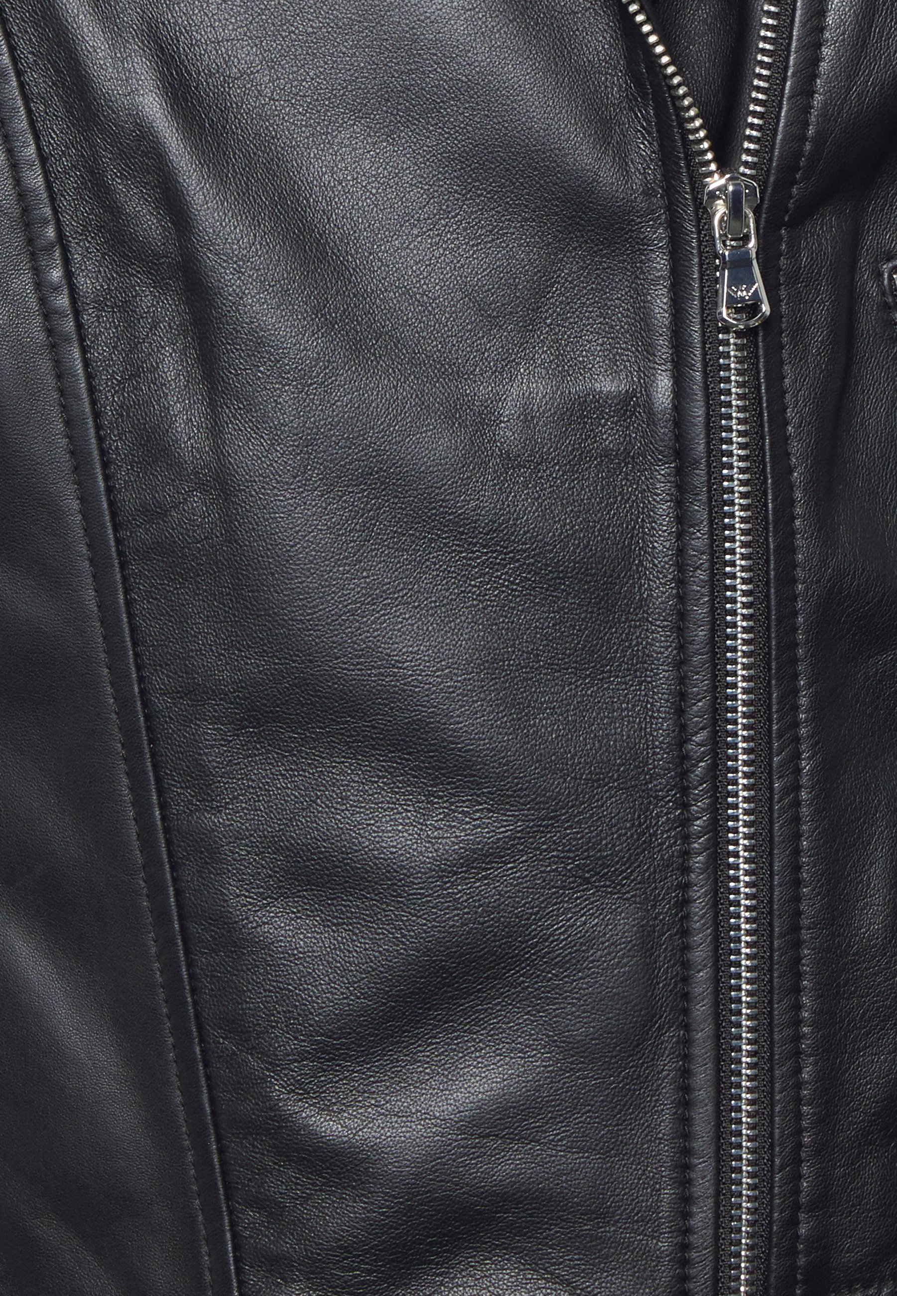 Emporio Armani Leather jacket - black - Zalando.co.uk