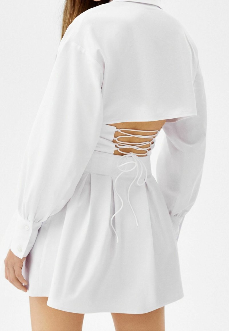 bershka white shirt dress Bershka Shirt dress - white - (Pre-owned)