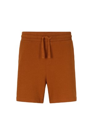 Oranje katoenen shorts met een elastische tailleband en trekkoord. Kenmerkt zich door een gladde textuur en een eenvoudig ontwerp zonder zakken.