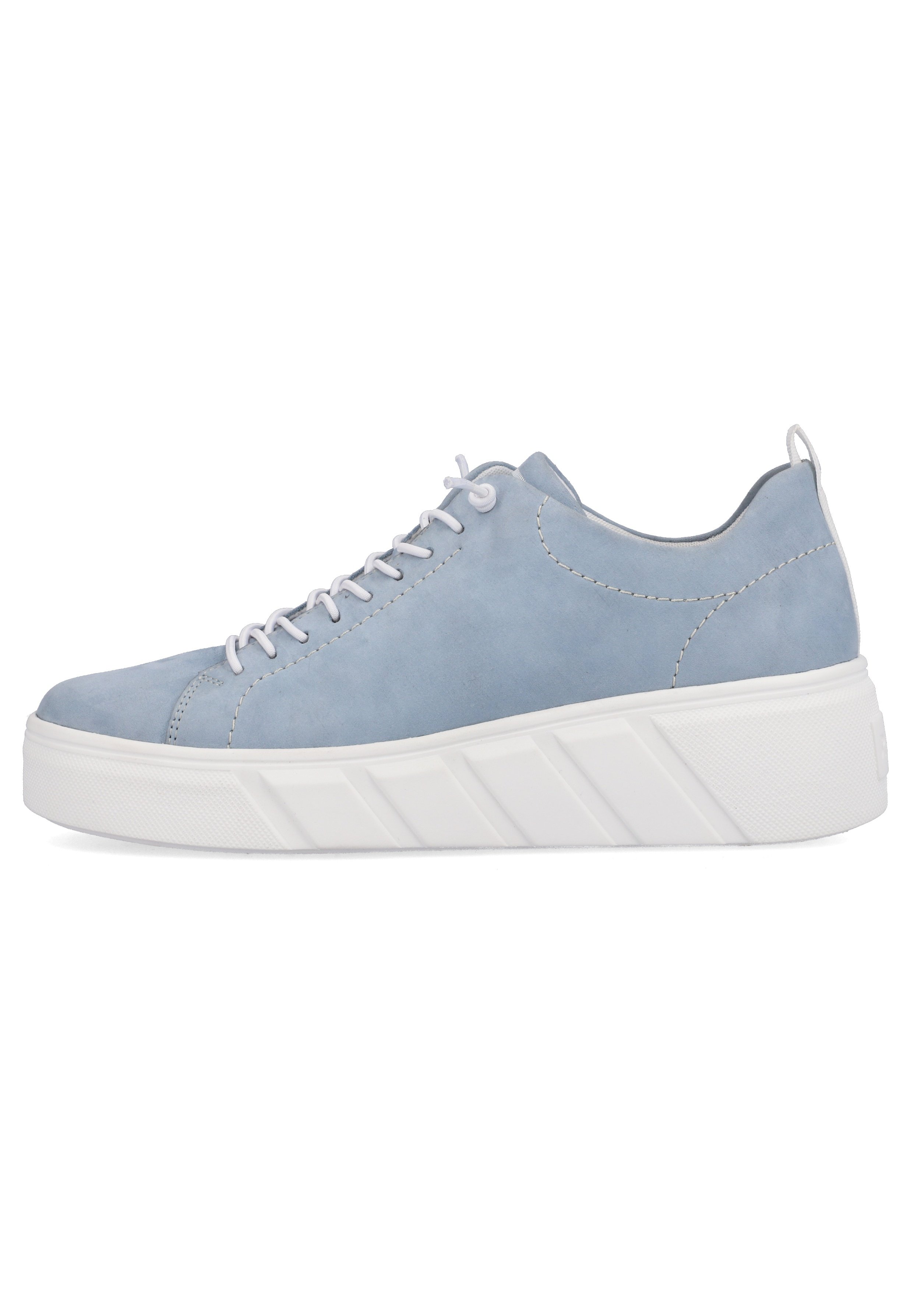 Rieker Damen Sneaker W1307 Low In Blau – Aus Textil, Mit TR-Laufsohle & Gepolsterter Einlegesohle, Komfortweite