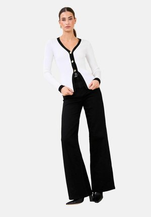 Lipsy REGULAR FIT - TIPPED V-NECK BUTTONED - Gilet - black/white