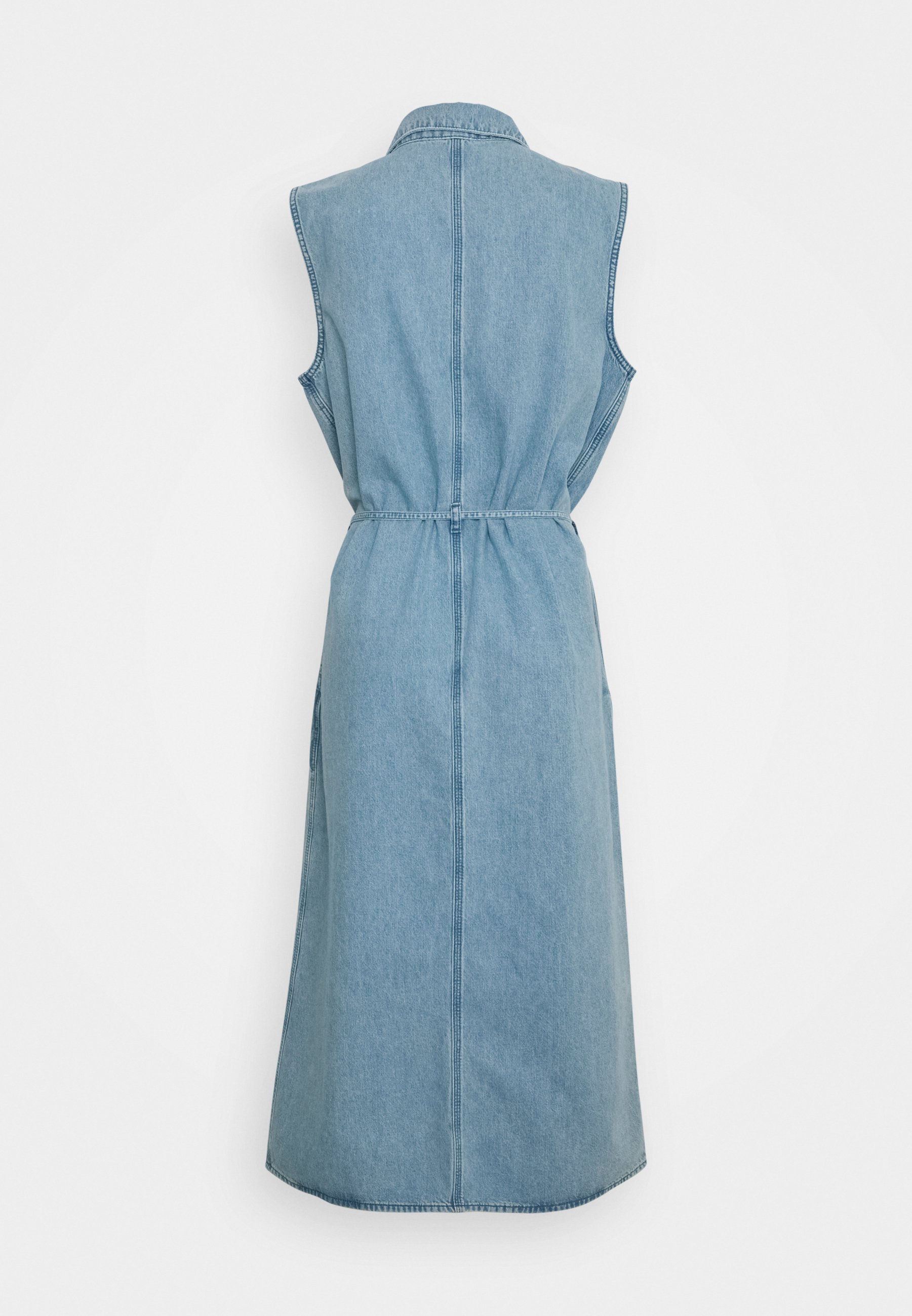 light blue button dress