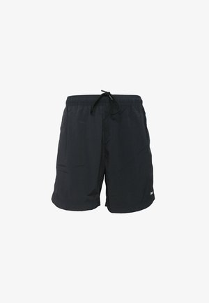 Shorts da nuoto neri realizzati in materiale leggero, dotati di un elastico in vita con cordino e un piccolo logo sulla gamba sinistra.
