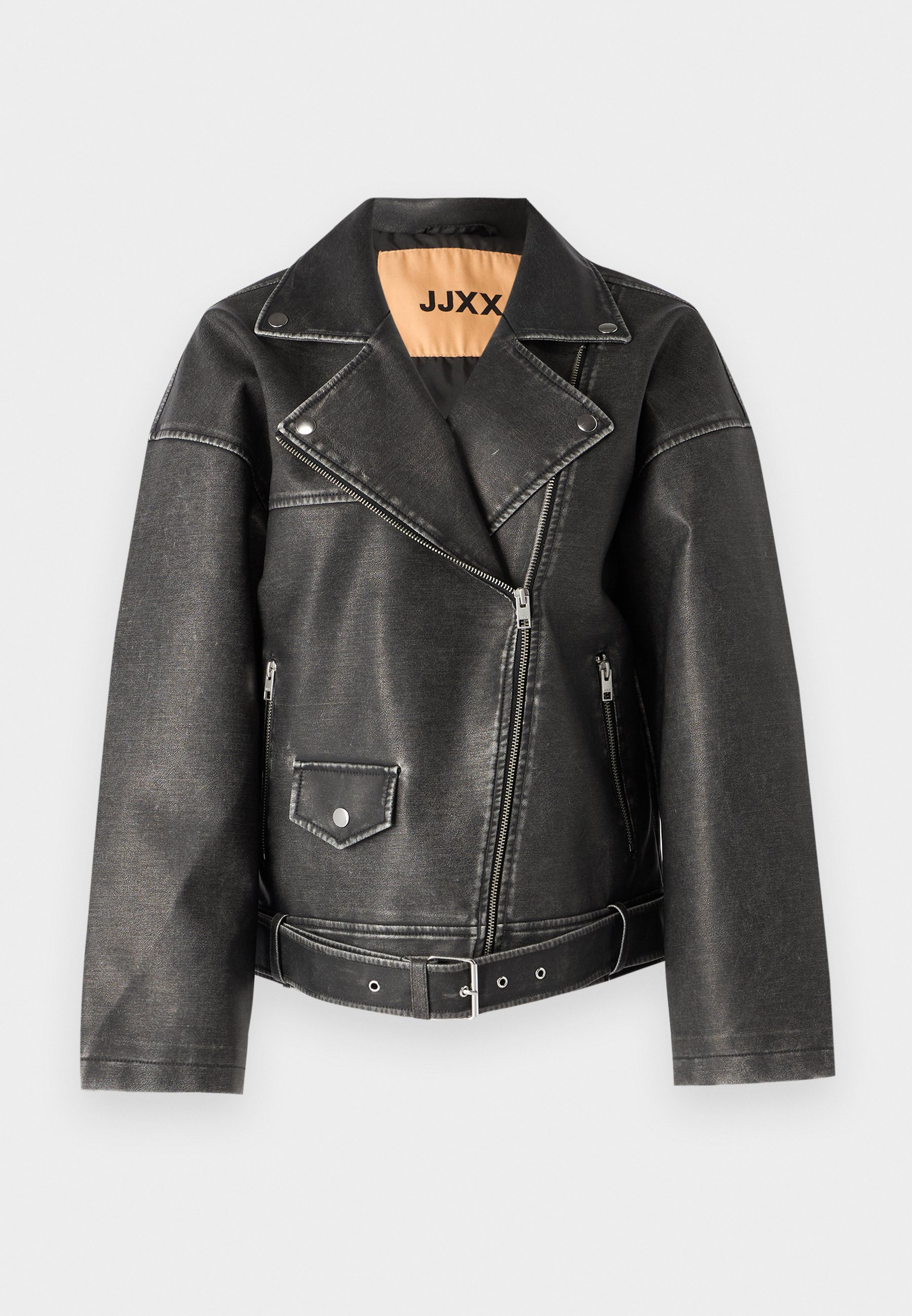 JJXX JXFRIDA BIKER - Faux leather jacket - black/black - Zalando.co.uk