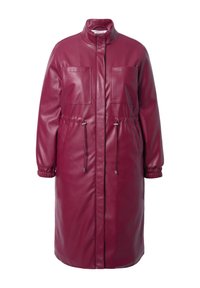 DRAWSTRING WAIST - Klasický kabát - claret