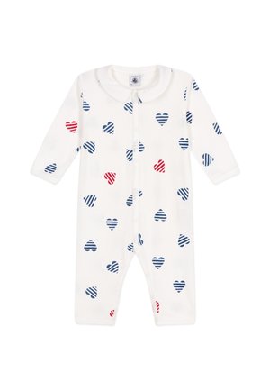 Petit Bateau BÉBÉ DORS BIEN SANS PIEDS COTE  COL CLAUDINE UNISEX - Pyjama - marshmallow/multicoloured