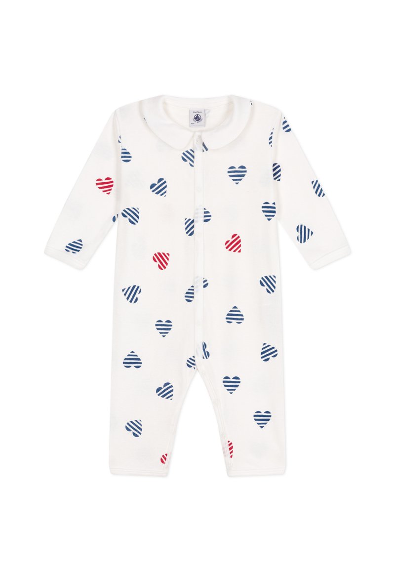 Petit Bateau BÉBÉ DORS BIEN SANS PIEDS COTE  COL CLAUDINE UNISEX - Pyžamo - marshmallow/multicoloured