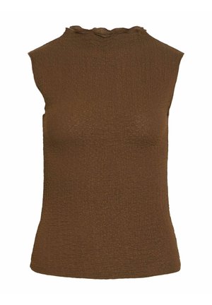VILA, TOP VIDELIA STEHKRAGEN - Débardeur - slate black