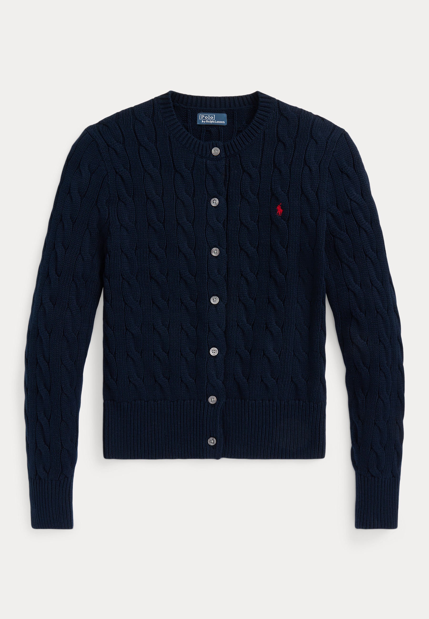 Polo Ralph Lauren CABLE KNIT COTTON CREWNECK CARDIGAN