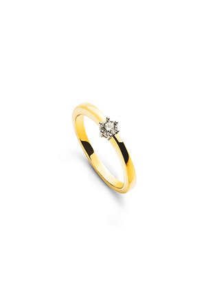 MUAU Schmuck SOLITÄR RING 6-GRIFF , BRILLANTEN 0.10CT. FASSUNG - Anello - gelbgoldfarben