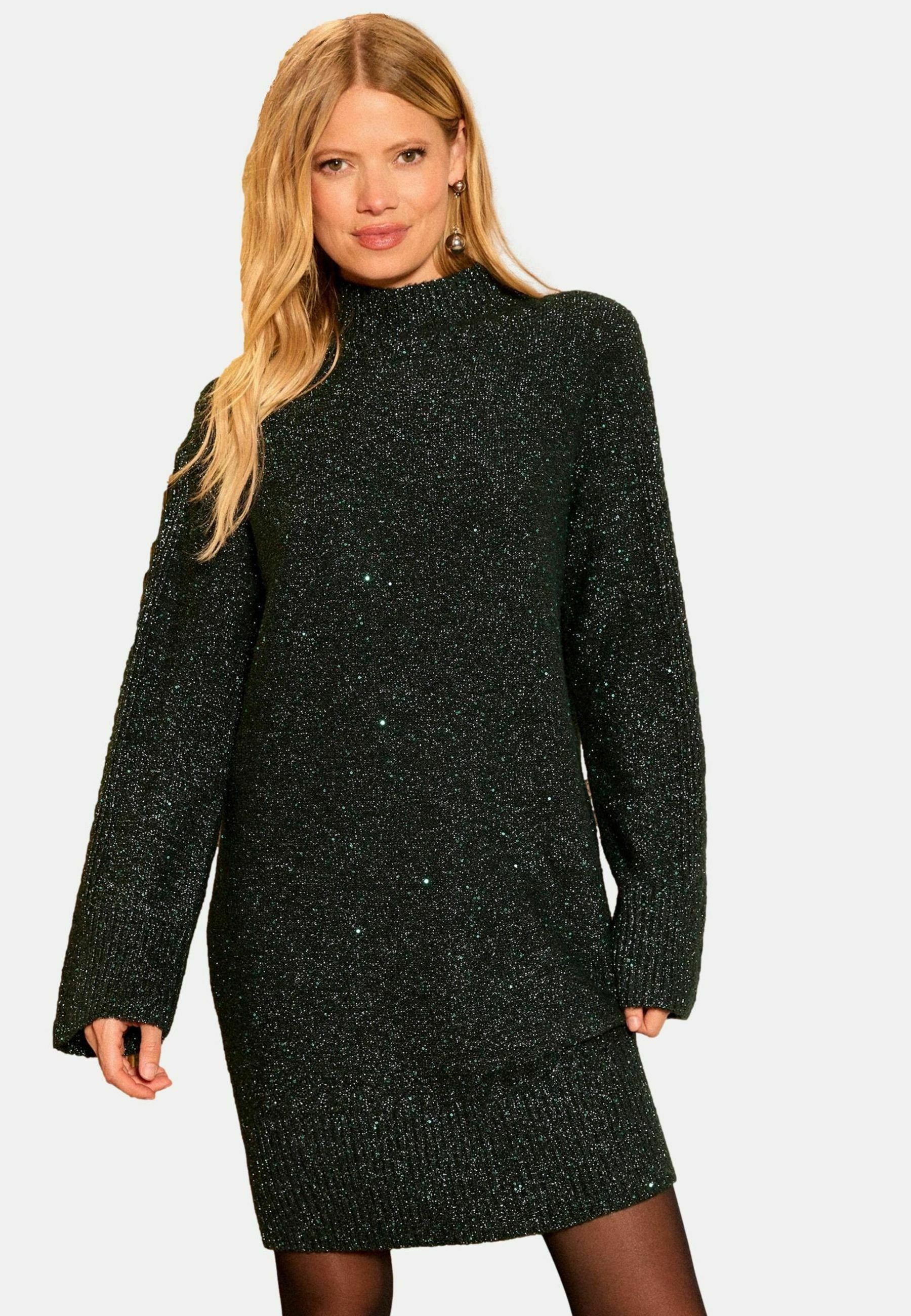 Love & Roses GLITTER - Jumper dress - forest green/green - Zalando