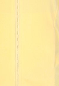 Gelbe Fleecejacke mit glatter Textur und einem zentralen Reißverschluss. Hat ein schlichtes Design ohne zusätzliche Muster oder Akzente.