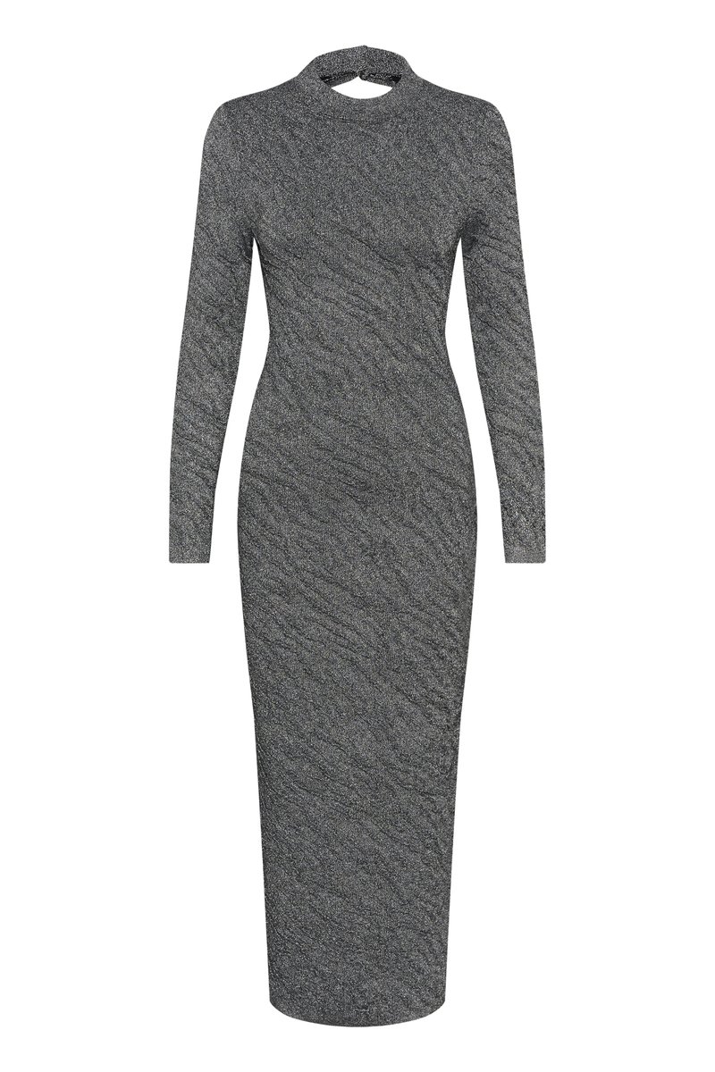 Gestuz Gebreide jurk zwart-metallic Gestuz Gebreide jurk zwart-metallic