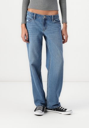 Low-Rise Medium Wash Loose Jeans - Jean boyfriend - med dark clean