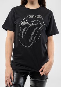 Paradiso Clothing THE ROLLING STONES TONGUE DIAMANTE - Print T-shirt - black