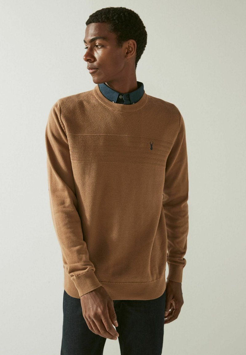 Next MOCK CREW - Jumper - tan brown texture
