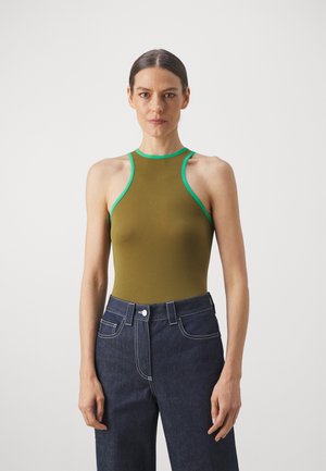 STRETCHY HALTER - Top - olive green