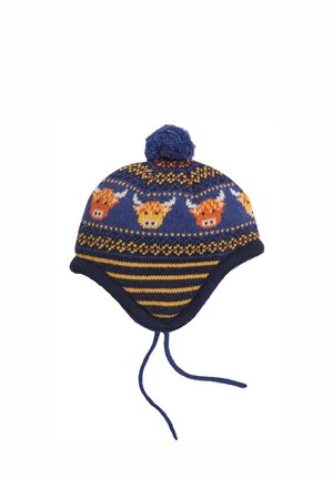 HIGHLAND COW FAIR ISLE - Kootud müts - navy