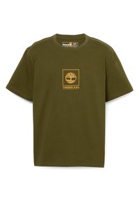 Timberland STACK CAMO TEE. - T-shirt med print - dark olive