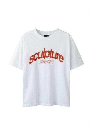 T-shirt med print - bright white
