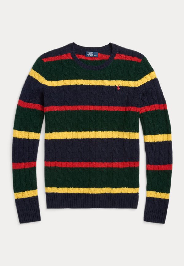 STRIPED CABLE-KNIT WOOL-CASHMERE SWEATER - Jumper3