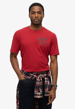 T-shirt con stampa - winery red