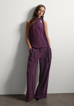 Stefanel, WIDE LEG TROUSERS. - Stoffhose - plum