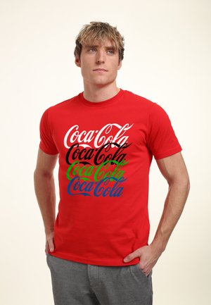 COCA COLA REPEAT LOGO - Print T-shirt - red