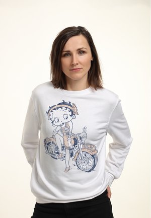 Henry Tiger BETTY BOOP FLAPPER BIKER - Sweatshirt - white