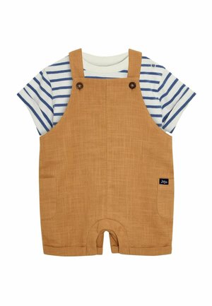 REGULAR FIT 2-PIECE STRIPE SET - Kavbojke z naramnicami - tan