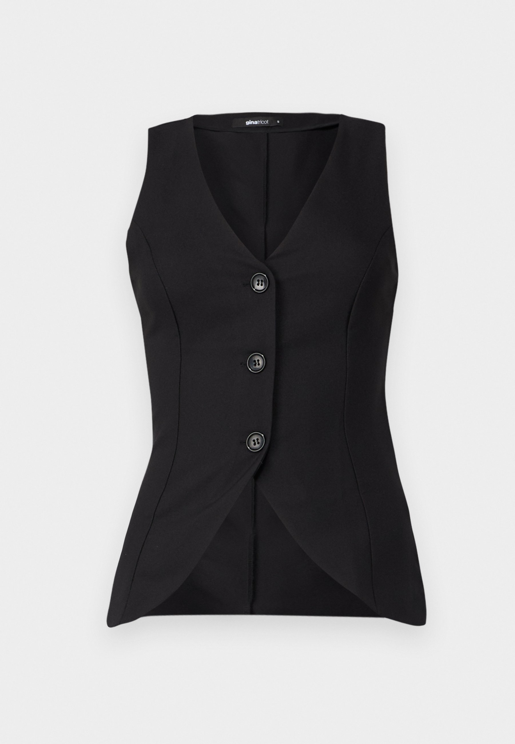 【アンリアン】v neck gilet ワンサイズ　ブラック Ribbed V Neck Bodysuit - Black – Treaty General Store