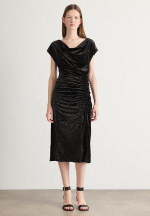 RUCHED MIDI  - Cocktailklänning - black