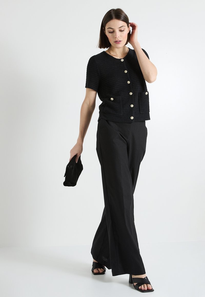 GRAIN DE MALICE - Gilet manches courtes ajouré femme Ecru