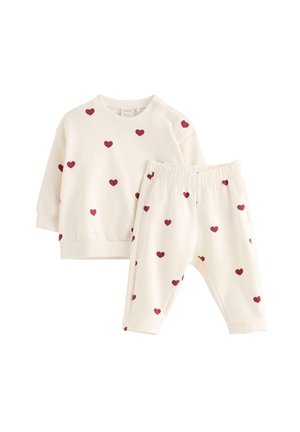 Lindex, LINDEX SET WITH SWEATSHIRT AND SWEATPANTS LINDEX UNISEX - Collegepaita - white